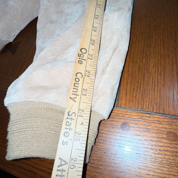 Vintage 1990s NorthCrest Genuine Leather Suede Bomber Jacket (Men’s XL, Tan Sand - Picture 12 of 12